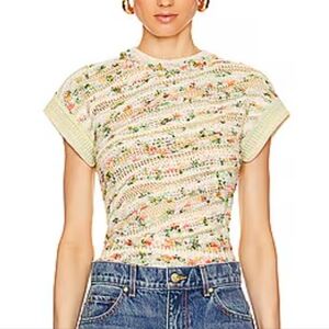 Ulla Johnson Frankie Confetti Knit Cotton Silk Feminine Boho SweaterTop